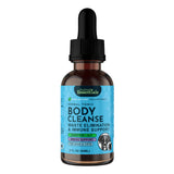 Animal Essentials Body Cleanse Herbal Formula for dogs and cats, made with burdock, dandelion, slippery elm, yellow dock, and turkey rhubarb for detox support.
