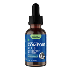 Animal Essentials Comfort Plus Herbal Formula for dogs and cats, made with California poppy and skullcap to support calm, comfort, and relaxation.