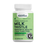 Animal Essentials Milk Thistle Capsules for dogs and cats, formulated to support liver function and detoxification with organic milk thistle seed.