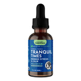 Animal Essentials Tranquil Times Herbal Formula for dogs and cats, featuring valerian, skullcap, and passionflower to support calm behavior and relaxation.