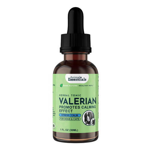 Animal Essentials Valerian Herbal Formula for dogs and cats, made from organic valerian root to naturally support relaxation and calm behavior.