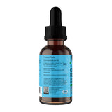 Side view of a Colon Rescue dropper bottle showing product facts, ingredients, cautions and manufacturer information.
