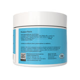 Side view of a Colon Rescue Powder jar showing product facts, ingredients, cautions and manufacturer information.