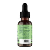 Animal Essentials Goldenseal bottle viewed from the back, with directions, cautions and barcode on the green label.