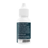 Rear view of a Healthy Gums squeeze bottle showing mouth-and-gum application directions, precautions and barcode.