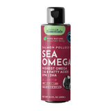 Animal Essentials Sea-Omega salmon-pollock oil, 8.5 fl oz bottle with burgundy label and black flip-top cap.