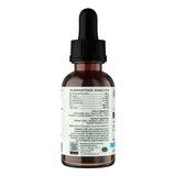 Side view of a B-Complex dropper bottle showing guaranteed analysis, ingredients, cautions and manufacturer information.