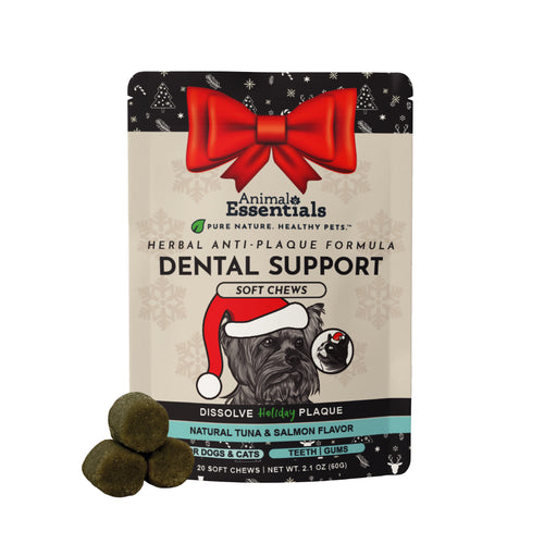 Dental Support Limited Release Holiday Soft Chews | Herbal Anti-Plaque Formula | 20 Count