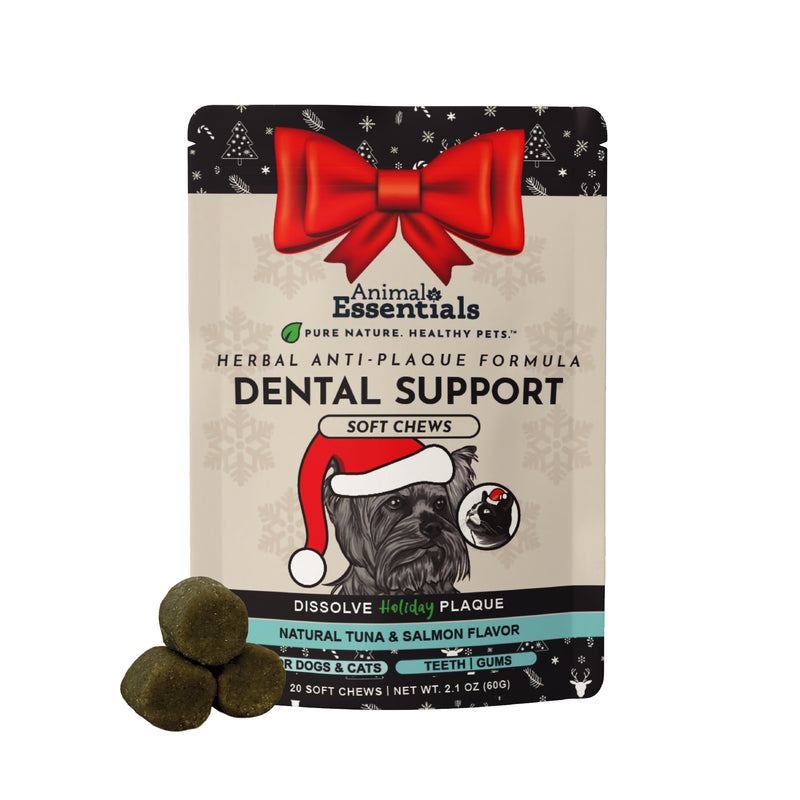 Dental Support Limited Release Holiday Soft Chews | Herbal Anti-Plaque Formula | 20 Count