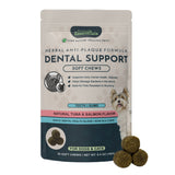 Dental Support Herbal Soft Chews | Herbal Anti-Plaque Formula | 60 Count + Free Mini Bag (20CT)