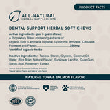 Dental Support Herbal Soft Chews | Herbal Anti-Plaque Formula | 60 Count + Free Mini Bag (20CT)
